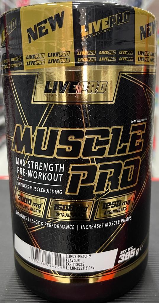 LIVEPRO MUSCLEPRO MAX STRENGTH PRE-WORKOUT, 44 SERVINGS